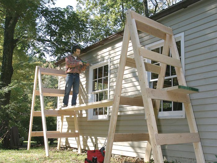 How To Make Scaffolding With Ladders  