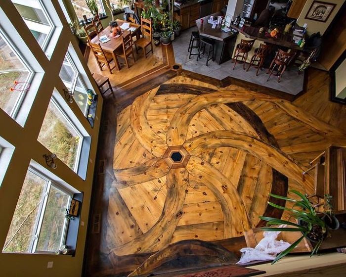 Wood Floor Art: Blue Pine Spiral - Fine Homebuilding