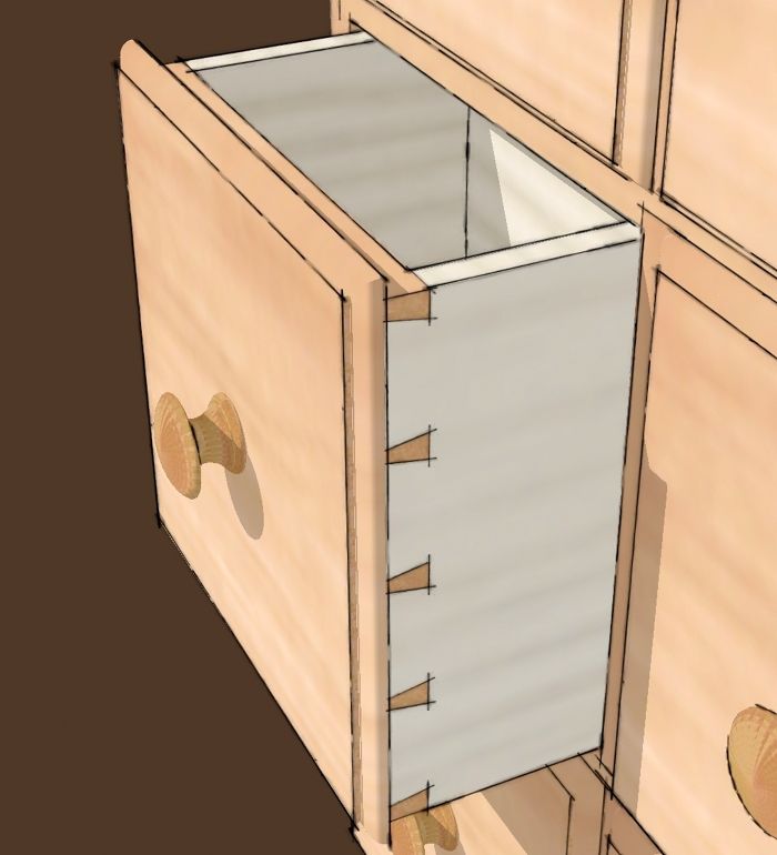 Handcut Dovetails....in SketchUp FineWoodworking