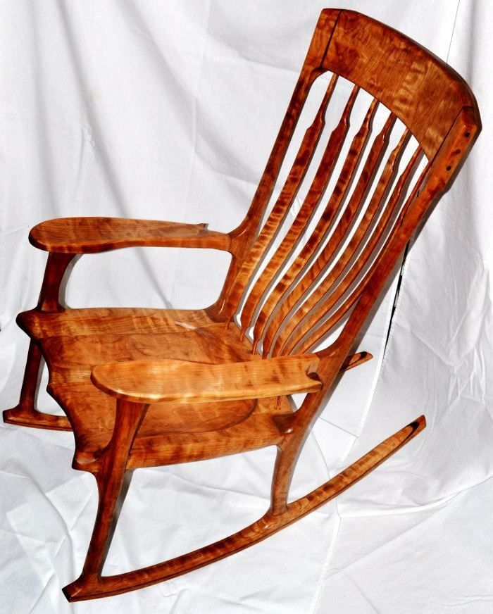 Figured Cherry and Walnut Accent Rocking Chair - FineWoodworking