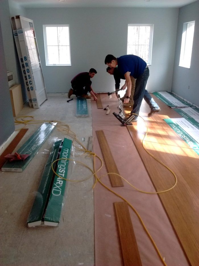 Laying bamboo online flooring