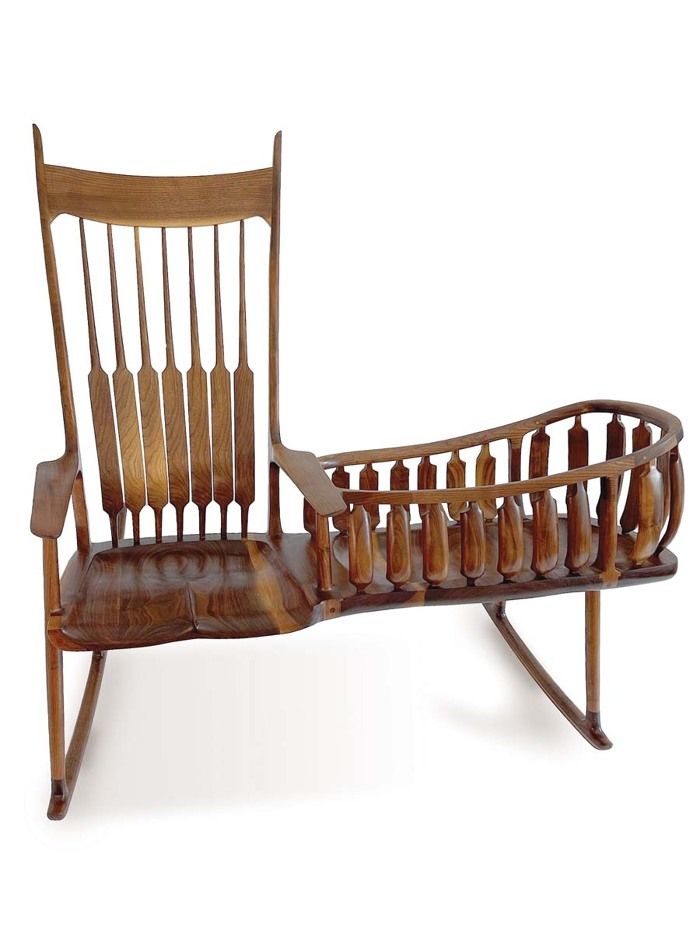 Walnut rocking chair and cradle - FineWoodworking