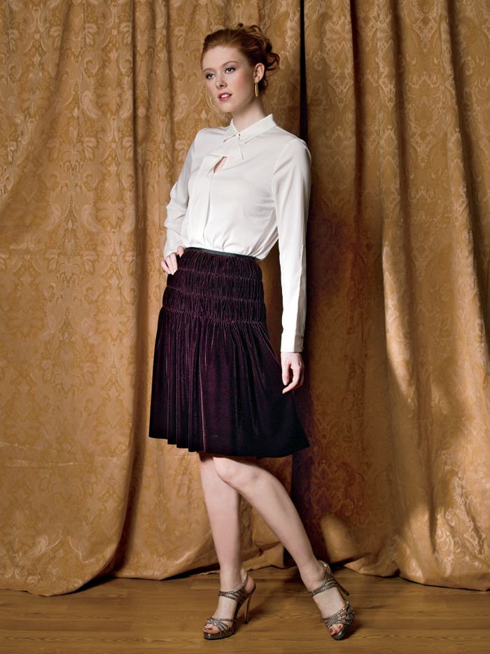 Patterned on sale velvet skirt