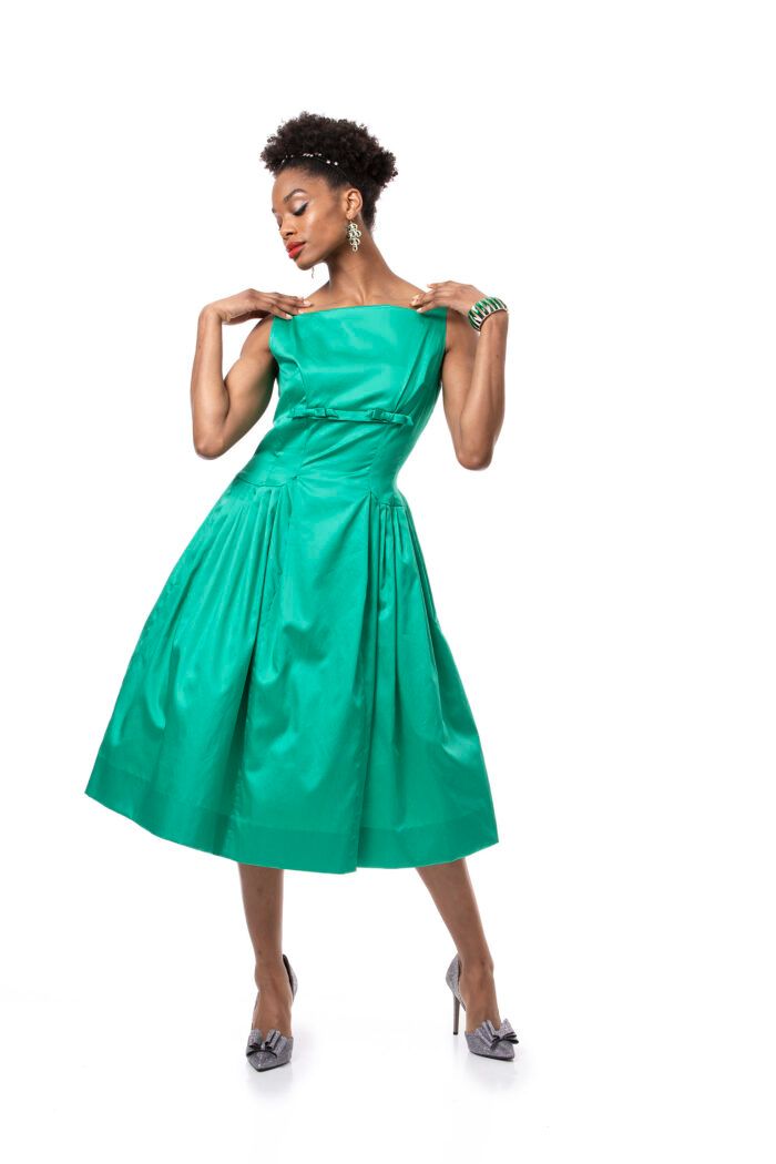 Taffeta tea outlet length dress