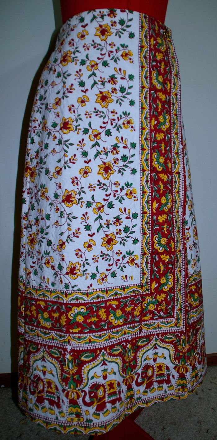 Indian Block Print Wrap Skirt - Threads