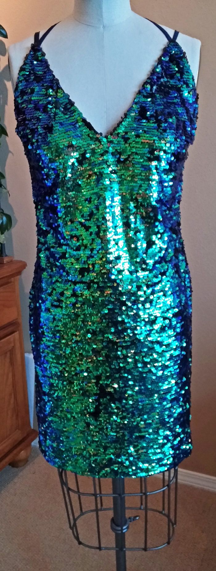 Sequin 2025 peacock dress