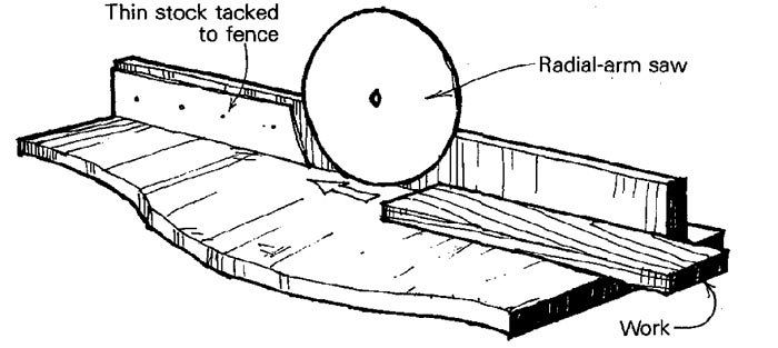 Radial arm deals saw fence