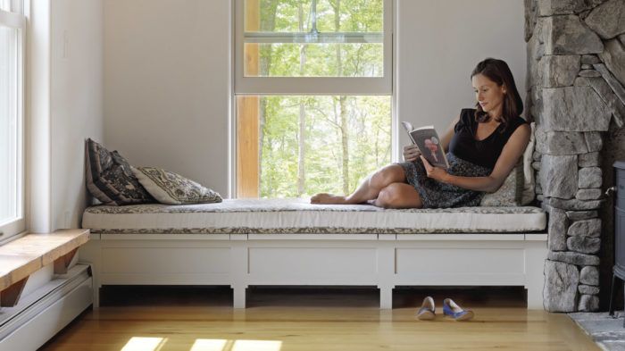 Reading Chair: Seat with Built-In Book & Magazine Shelves