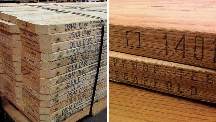 Wood Scaffold Planks | OSHA Boards