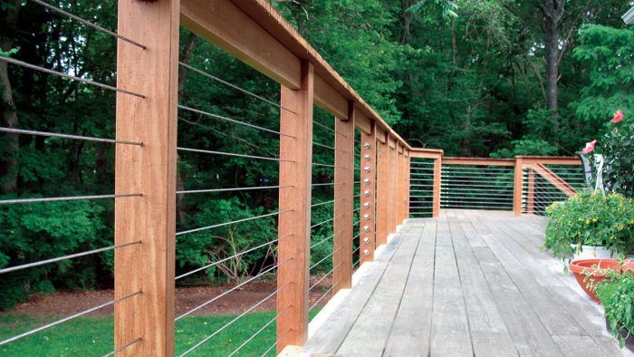 Raised Decking Balcony - Wire Balustrade