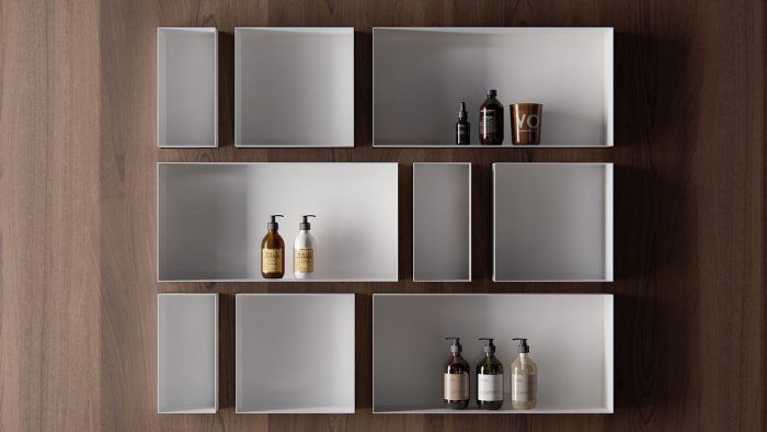 Minimalist bathroom shelf