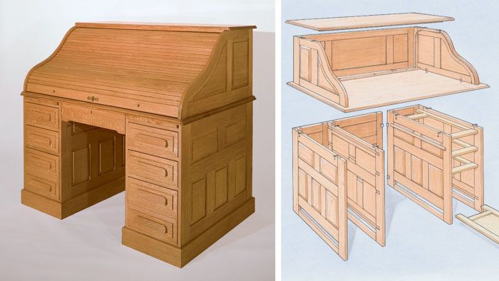Building a roll-top desk - FineWoodworking