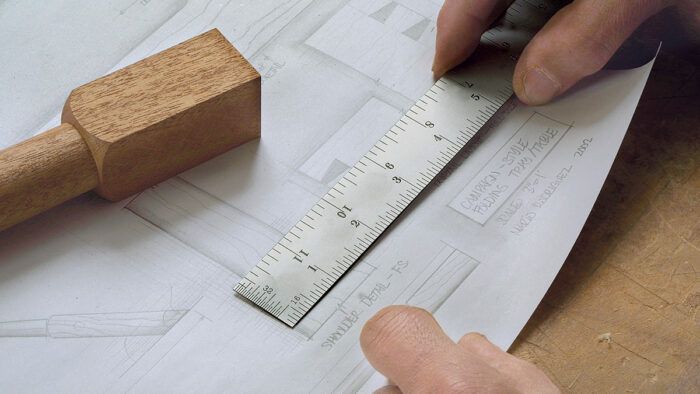 Customizable 6 Beveled Wood Ruler