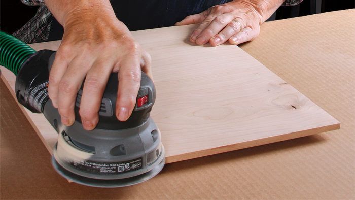 Sanding with store orbital sander