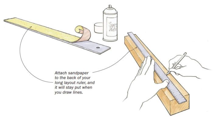 Lock Down Your Layout Tools with Sandpaper - FineWoodworking