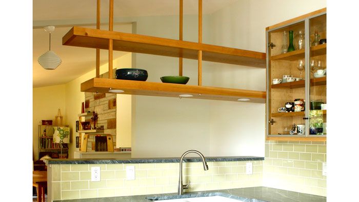 Create More Kitchen Storage: Install Open Shelving Above The Sink