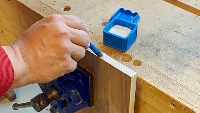 Using feeler gauges to get glue in cracks! #woodworking #woodworkingti