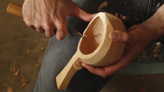 WOODTURNING ] Making a wooden cup 