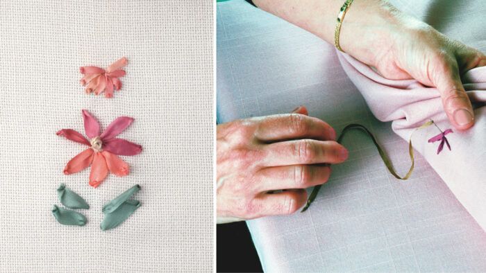 How to embroider woven flowers - flower embroidery day 1