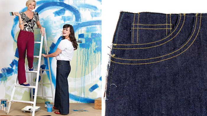 Two Tone Upcycled Denim Pants | 00-24