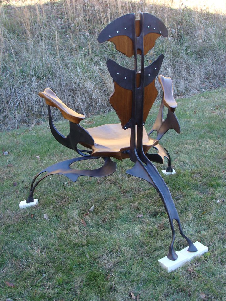 Carved Chair With Forged Frame - FineWoodworking