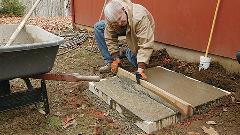 how-to-pour-and-finish-a-small-concrete-slab-fine-homebuilding