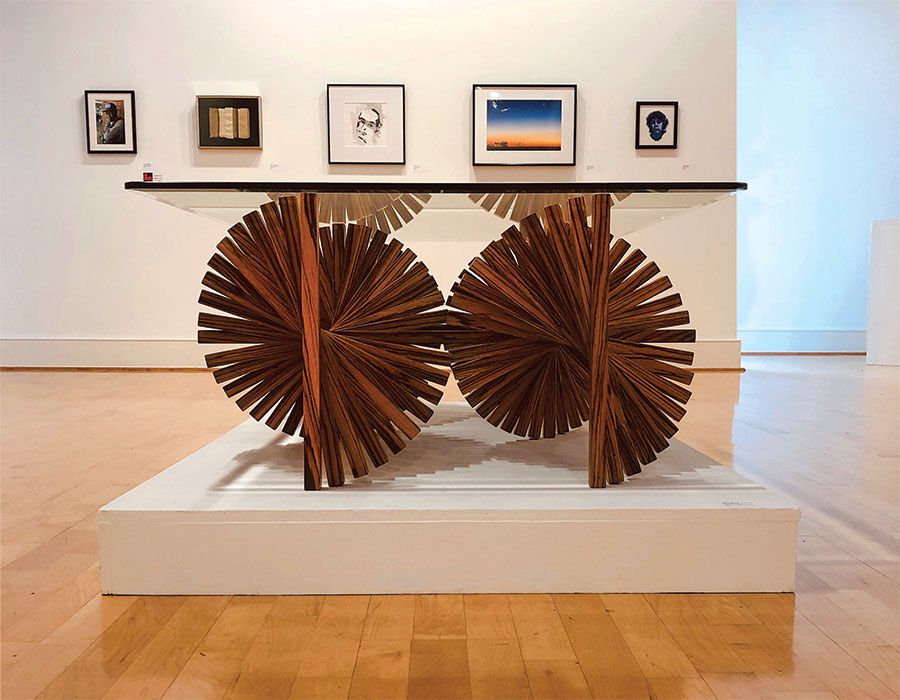 An African Zebrawood Spiral Table